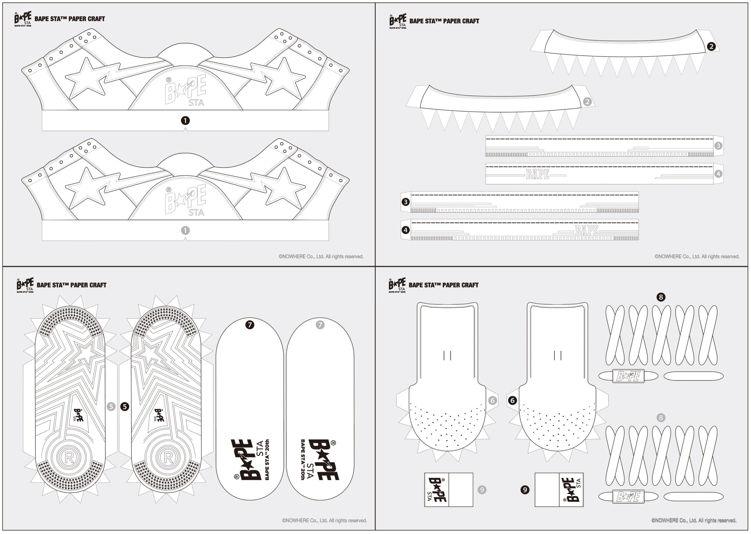 BAPE STA™ PAPER CRAFT BAPE®の定番スニーカー「BAPE STA™」の
